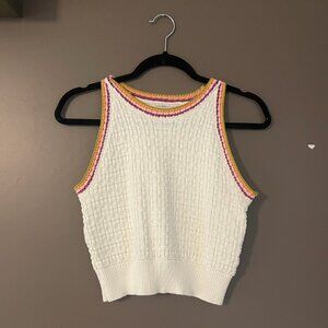 Rainbow Trim Knit Tank Top